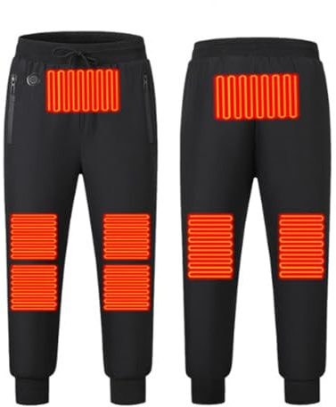 Pantalones calefactores genéricos para hombre cálido con 8 zonas de calefacción, pantalones para hombre de ocio con bolsillos con cremallera, pantalones harem holgados, a prueba de viento e