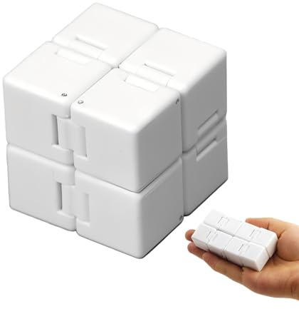 KYLOS 1 Pièce Fidget Cube, Infinity Cube Décompression Anti-Stress, Jouet Sensoriel Pour Adultes Et Enfants En Blanc, 8Cm Longueur 4Cm Largeur 2Cm Hauteur