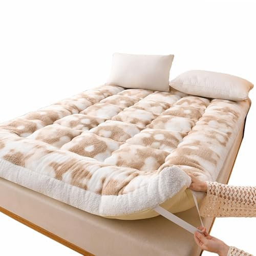 Extra tjock japansk golvmadrass 7,6 cm mjuk futon, bärbar rullbar madrass för tvilling/full/queen size-säng idealisk för gästrum och minimalistiskt liv.