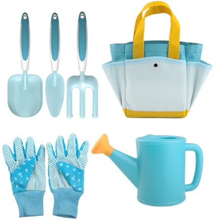 Kit de Jardinage pour,6 Pièces Râteau Éducatif et Ludique,Set de Pelles pour Enfant | pour Jeu de Rôle : Creuser, Arroser, Grimper, Planter et Fleurs et Légumes au