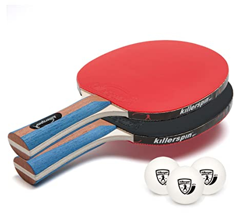 Killerspin 2X Impact Ping Pong Paddle Set – 2 Table Tennis Rackets for Beginners & Kids | 5-Ply Wood Blade, Durable Rubber, Flared Handle for Control & Comfort