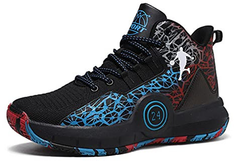 BINQI Herren Basketballschuhe High-Top leichte Stoßdämpfung rutschfeste atmungsaktive Outdoor-Sportschuhe Jungen Basketballschuhe Mädchen Indoor-Schuhe Sportschuhe