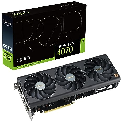 ASUS ProArt GeForce RTX™ 4070 OC Edition 12GB GDDR6X Graphics Card (PCIe 4.0, 12GB GDDR6X, DLSS 3, HDMI 2.1, DisplayPort 1.4a)
