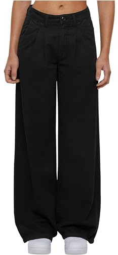 Urban Classics Damen Stoffhose Ladies Organic Pleated Pants, Bundfaltenhose für Frauen, Weites Bein, Palazzo Hose