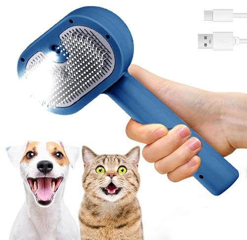 Steamy Cat Brush, 3 in 1 Spazzola a Vapore Per Gatti e Cani, Spazzola Elettrica per Pettine Massaggiante per Animali Domestici per massaggio,cura e depilazione