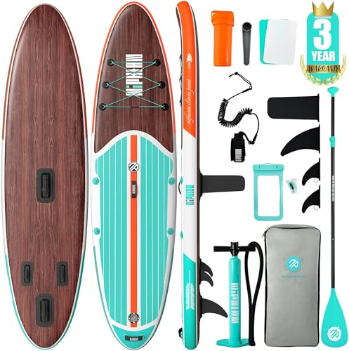 Niphean Inflatable Stand Up Paddle Board with Stabiltrac Fin Design and SUP Accessories, Anti-Slip EVA Deck, 10’6’’ Inflatable Paddle Boards for Adults & Youth of All Skill Levels