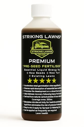 Premium Pre‑Seed Liquid Lawn Fertiliser 250m² – 6‑9‑6 Seed Starter Fertiliser for Faster Germination | Ideal for New Seed, New Turf & Lawn Repairs | STRIKING LAWNS®