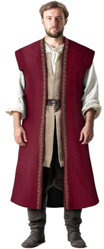 Taamlou Men's Pirate Vest Medieval Costume Renaissance Role Playing Waistcoat(Z3785RD,M)