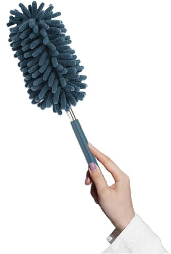 Mikrofaser Duster – Edelstahl Staubtuch Reinigungsset | Feder ausziehbar | Teleskopstange langen Griff | Staubbürste für Auto, , Möbel