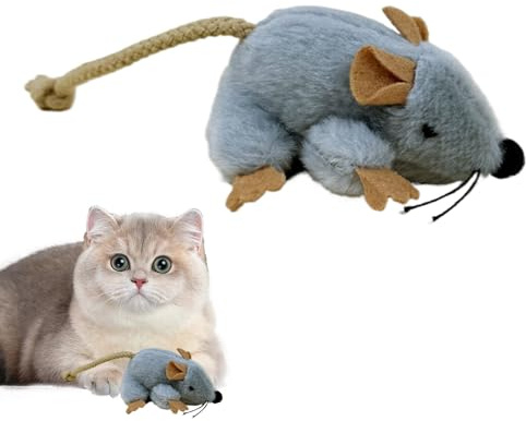 Genérico para Gatos Ratón Peluche | Juego Compacto y Realista con Sonido Incorporado - Juguetes De Gatos - para Uso Diario En Interior Y Exterior como Regalo para Mascotas Cumpleaños Y Vacaciones