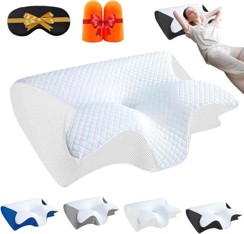Cuscino Anti Apnea Notturna,Cuscino Per Apnee Notturne,Cuscino Cervicale Ergonomico In Memory Foam, Supporto Cervicale Per Apnea Notturna, Cuscino Ortopedico Ergonomico Per Apnea Del Sonno (Bianco)