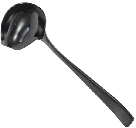 Toyvian Cucchiaio da Salsa in Metallo Beccuccio a Becco d'Anatra, Manico, Lavabile in Lavastoviglie, Utensile per Condire e Servire Salse e Cioccolato