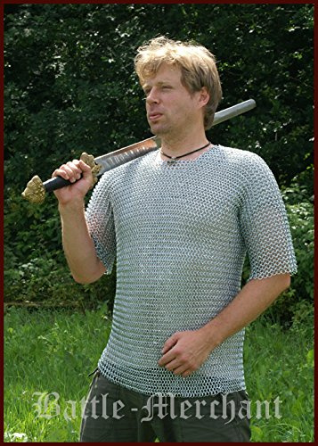 Battle-Merchant - Camicia a maniche corte zincata, taglia XL