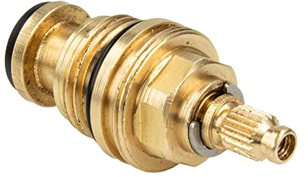 tecuro Ventiloberteil 1/2 Zoll für Bad, Küche und Außenbereich, Absperrventil, für Kalt - und Warmwasser, Messing blank