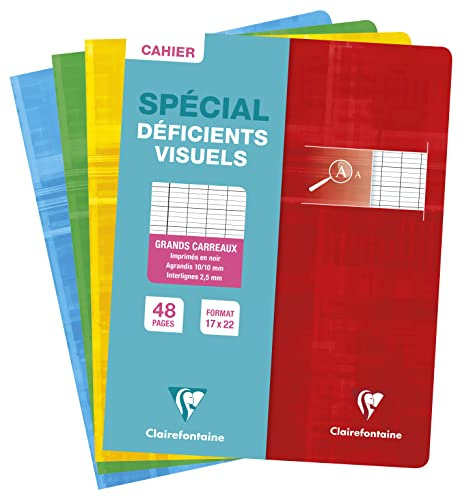 Clairefontaine - Rif. 3996C - Quaderno rilegato con punti metallici (24 fogli) - Dimensioni 17 x 22 cm, righe a quadretti, carta velina spazzolata 90 g/m², copertina in cartone laminato - colori