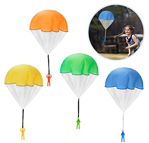 Kesote 6X Fallschirm Spielzeug Fallschirmspringer Hand Werfen Flugspielzeug Outdoor Kinderdrachen Party Geschenk Kindergeburtstag (6 Farbe)