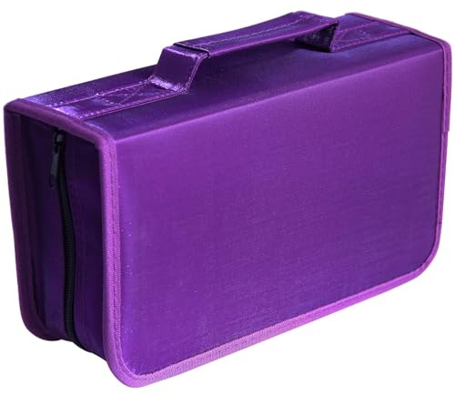 128 Capacity CD/DVD case Wallet, Storage,Holder,Booklet by Rekukos（Purple）