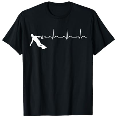 Battito cardiaco Wakeboard Sci nautico Wakeboarder Sport Maglietta