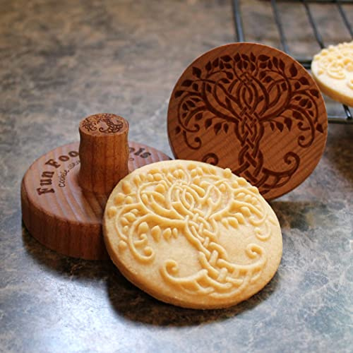 Fun Food Tools, Wood Cookie Stamp, 2.5 Inch (Celtic Tree CS-060)