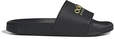 adidas Unisex ADILETTE SHOWER SLIDES, COREBLACK/COREBLACK/MATTEGOLD, 48.5 EU