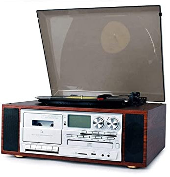 AYCDL Giradischi, Valigia Bluetooth Giradischi per Registrazione, Giradischi a 3 velocità e Radio registratore Audio Radio CD