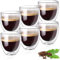 80 ml Tasse Expresso Double Paroi, Lot de 6 Verre à Double Paroi pour Café Latte, Tasse en Verre Transparente avec 6 Cuillère, Tasses à Latte Macchiato pour Bière/Jus