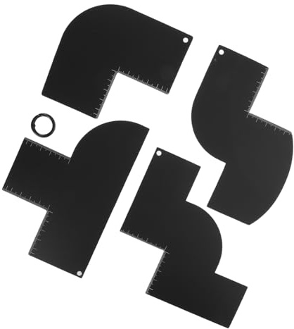 IWOWHERO Strumenti per Modellare la Barba Guida all Allineamento delle Carte da Barbiere Strumento per Progettazione Attaccatura dei Capelli Kit di Strumenti per Modellare la Barba