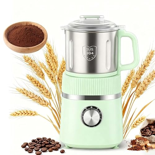 Molinillo de Café Eléctrico Grano 500 W con Molienda en Seco y Húmedo 26000 R/min Ajuste Libre 4 Niveles Molinillos Especias Gran Capacidad 800 G Para Granos Pimienta green