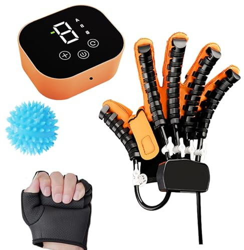 MXHACD Guanto Robot per Riabilitazione, Guanti Robotici per Mano Colpita, Guanti Robot per Allenatore per Riabilitazione Dita Emiplegia, Ortesi per Dita(Size:XL,Color:Sinistra)