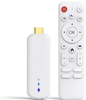 Denash Boitier TV Box Android 14.0, Appareil de Streaming 4K Ultra HD, Boîtier TV Intelligent Portable avec Télécommande Vocale pour Logiciels de Streaming, Home Cinéma