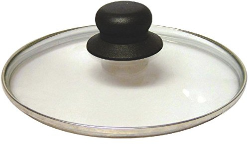 BAUMALU - Couvercle en Verre - Cerclé Acier Inoxydable - Trou Vapeur, Bouton Bakélite - Pour Casseroles, Marmites, Poêles - Réduit les Projections - Ø26 cm