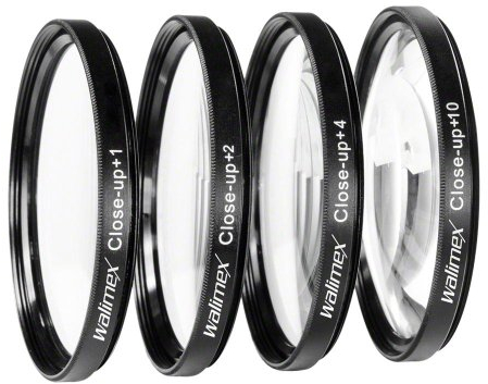 Walimex - Juego de lentes para primeros planos especial para macrofotografía (77 mm, +1/+2/+4/+10 dioptrías)
