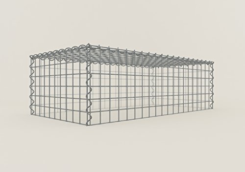 GABIONA Cestino di Pietra Gabbione Maglie rettangolari, 5 x 5 cm, profondità 50 cm, Coltivazione Cestino Typ 3, Chiusura a Spirale, con zincatura galvanica