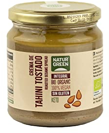 NaturGreen - Tahini, Crema de Sésamo Tostado, Tahini Ecológico BIO, Tahín Integral, Sin Gluten, 100% Vegan, Keto - 300 gr