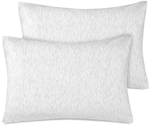 Zenssia Organic Cotton Toddler Pillowcase/Travel Pillowcase Pack of 2 Set 13x18 Inches with Envelope Closure - Soft & Breathable Baby Pillow Case Cover Solid Gray