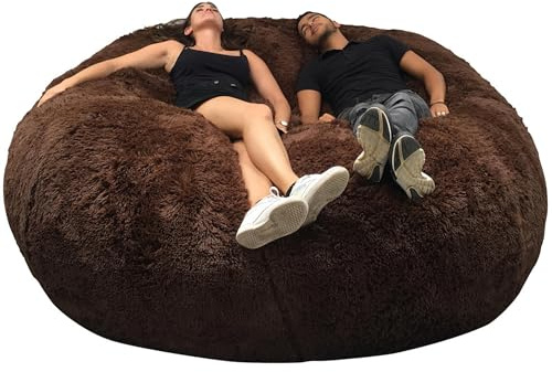 bananair - Sitzsack XXL mit Füllung für Erwachsene - Ultra Weich und Bequem mit Schaumstoff Füllung - Maschinenwaschbarer Bezug - Giant Bean Bag Chair, Sofa, Bed, Couch (200 cm, Schokolade)