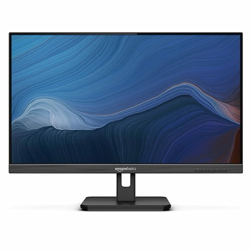 Amazon Basics 24-inch Full HD IPS Monitor, 75 Hz, 1080P, HDMI, Display Port and VGA Input, Adjustable Stand, VESA Compatible, Built-in Speakers for Office and Home, Black