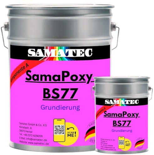 Bodenbeschichtung Bodengrundierung Bodenvorbereitung Primer für Garagenboden, Keller, Werkstätten und Hallenboden - SamaPoxy BS77 (5 Kg für 25m²)