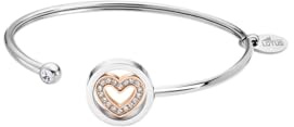 LOTUS STYLE Pulsera Acero Inoxidable Mujer LS2182-2/2 Corazón - Sofisticado Brazalete con Pulido y Acabado Refinado 6,6 cm - Ideal para Regalo de Cumpleaños - Aniversario - Ocasiones Especiales