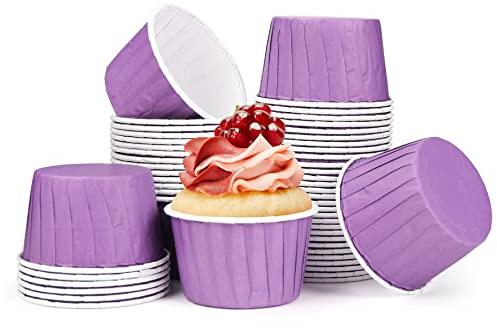 SPESH 50 pirottini di carta per muffin, per matrimoni, compleanni, Natale (viola)