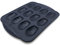 Backhaus - Moule à 12 Madeleines en Silicone Antiadhérente de Qualité Pro - Noir