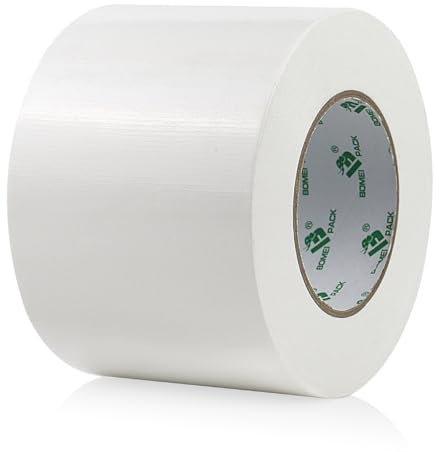 BOMEI PACK White Duct Tape Reinforced 100mm x 50m Waterproof Heavy Duty Wide white Cloth Duct Gaffer Tape for Ducts Fixing Repairing,craft DIY