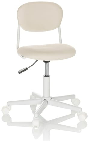 HJH Office KIDDY BASE I sedia girevole per bambini, tessuto, sedia girevole con schienale sagomato, beige, 719238