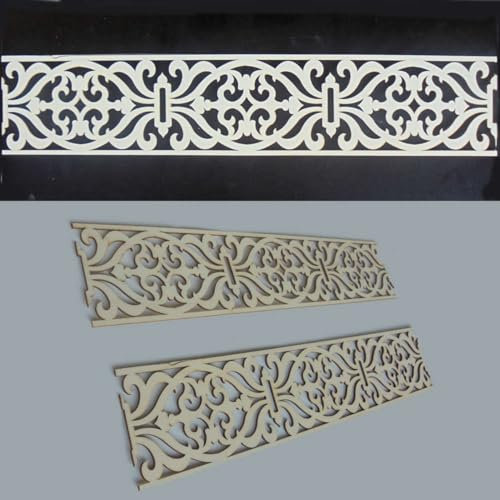 Zagora fortlaufende ornamentierte Zierleisten in Holz - orientalische Innendekoration (2m, Filigrane)