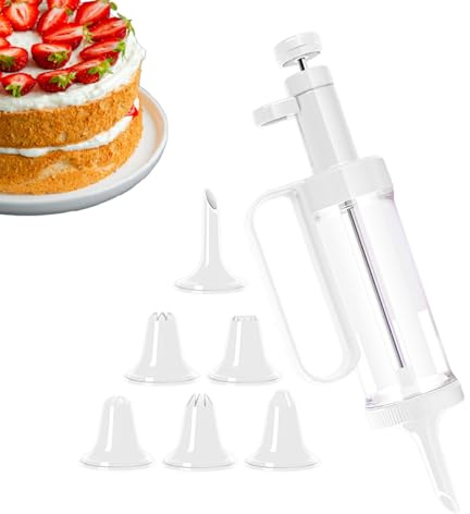 Set di siringa per decorazione di dessert, strumento per glassa da pasticceria, kit di decorazione per torte riutilizzabile | 7 pezzi / set Cupcake Glating Piping Kit Cupcake iniettore, biscotti Cupck