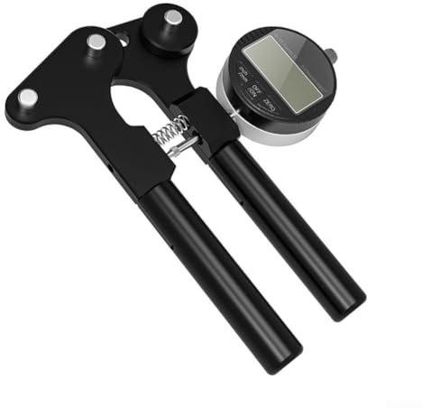 Misuratore di tensione per raggi di bicicletta con micrometro meccanico per ruote di mountain bike e bici da strada, corpo in lega di alluminio e manico in legno, nero (display elettrico)
