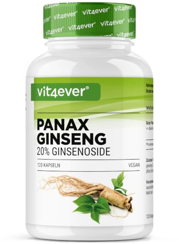vit4ever Cápsulas de Panax Ginseng 120 Cápsulas - 1800 mg por Dosis Diaria