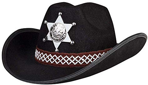Boland - Chapeau enfant Sheriff junior, étoile argentée, cordon de chapeau, cowboy, carnaval, Halloween, fête à thème, déguisement, théâtre