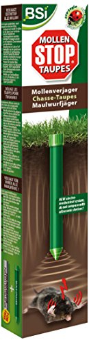 BSI - Puissant Répulsif Taupes - Vibrations - Facile A Installer Et Efficace - Jusqu'à 1200m² En Terres Lourdes Et 500m² Terrain Sablonneux - Fonctionne Avec Des Piles (Non Incluses)