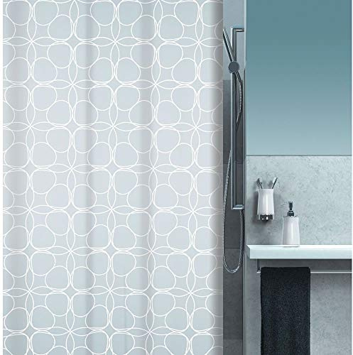 Spirella 180 x 180, Weiß, Filigran-Kollektion, Duschvorhang, Textil, 100% Polyester